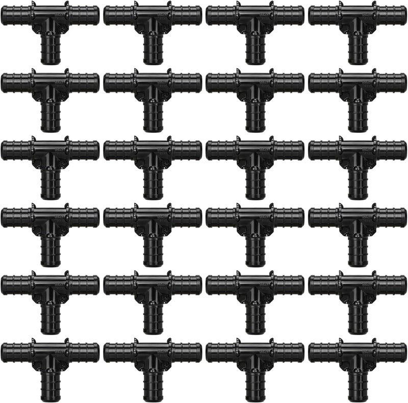 PXZBLG 1/2" Poly PPSU Barb Crimp PEX Fitting, 25pcs PEX Tee Fittings, No Lead - Image 1